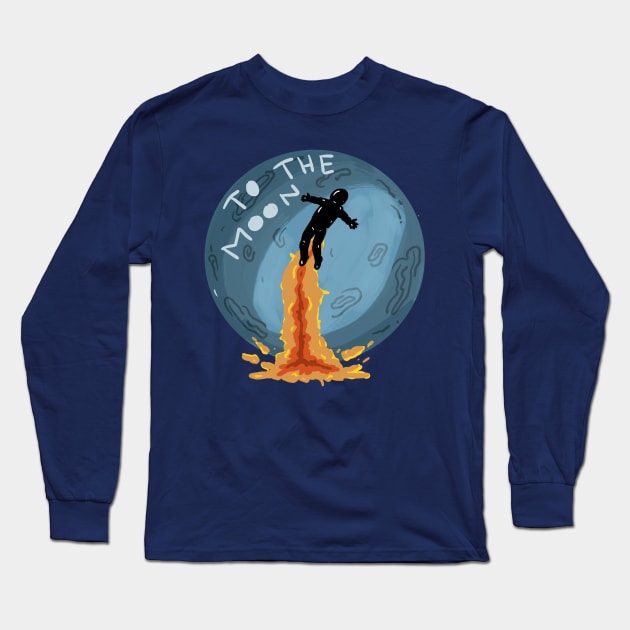 Astronout to the Moon Long Sleeve T-Shirt by RiyanRizqi